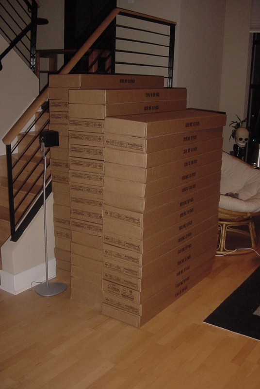 Here's what 500 Priority Mail poster tubes look like