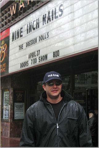 Me waiting in the rain for the 4/27 show in SF